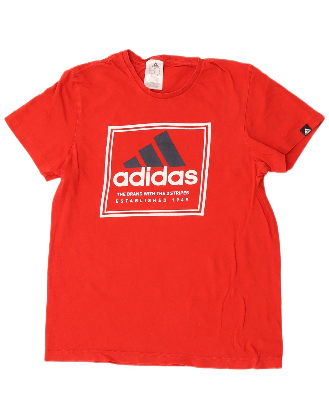 T-shirt grafica da uomo Adidas Top piccola in cotone rosso