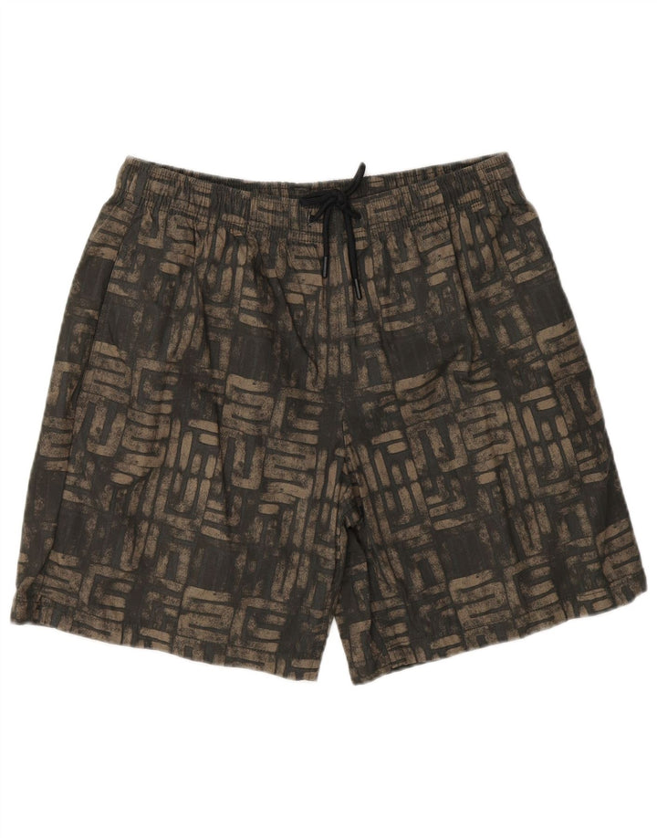 Pantaloncini da bagno da uomo Zara in poliestere geometrico nero medio