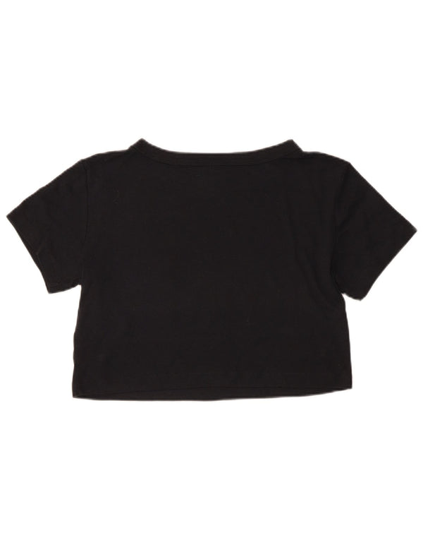 Nike - T-shirt corta con grafica a maniche corte da donna, taglia UK 12, cotone nero medio