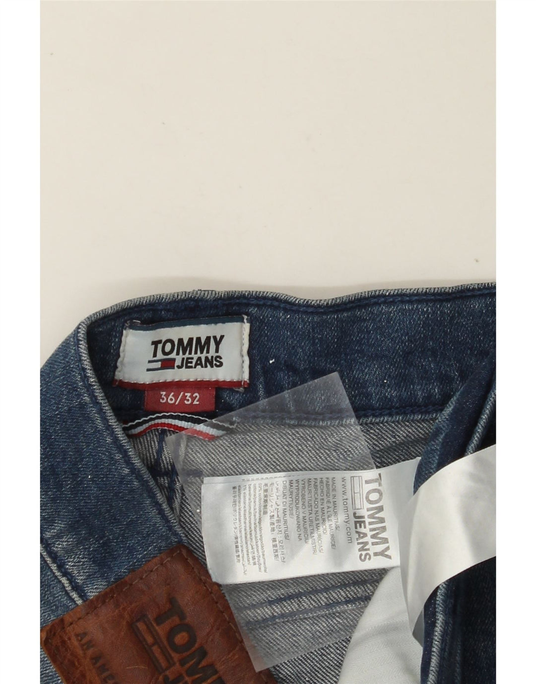 TOMMY HILFIGER Jeans dritti da uomo W36 L32 cotone blu