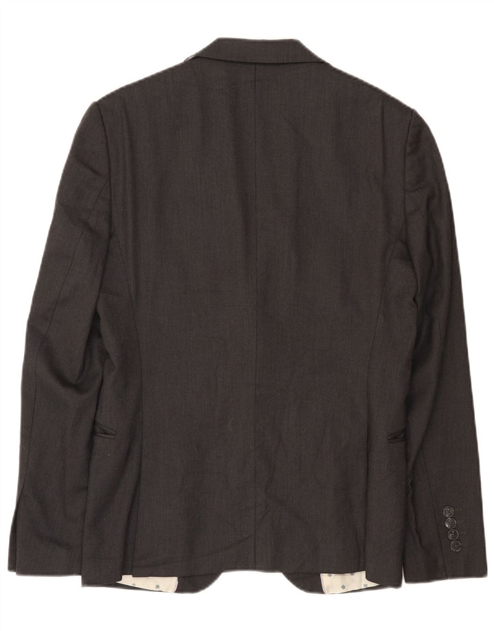 Giacca blazer a 2 bottoni da uomo Zara EU 46 piccola poliestere grigio