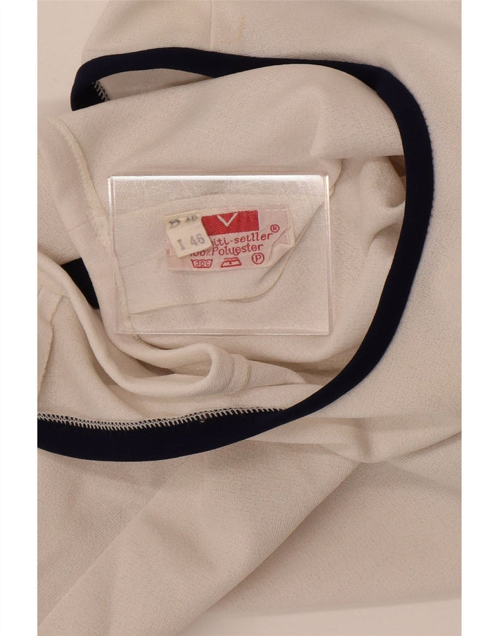 Top camicetta senza maniche vintage da donna IT 46 Large White Colourblock