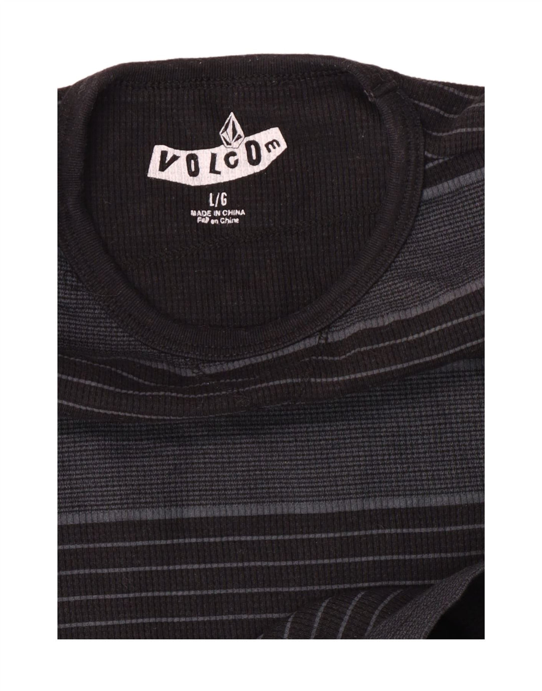 Maglia Volcom da bambino a maniche lunghe 11-12 anni in poliestere a righe grandi grigie