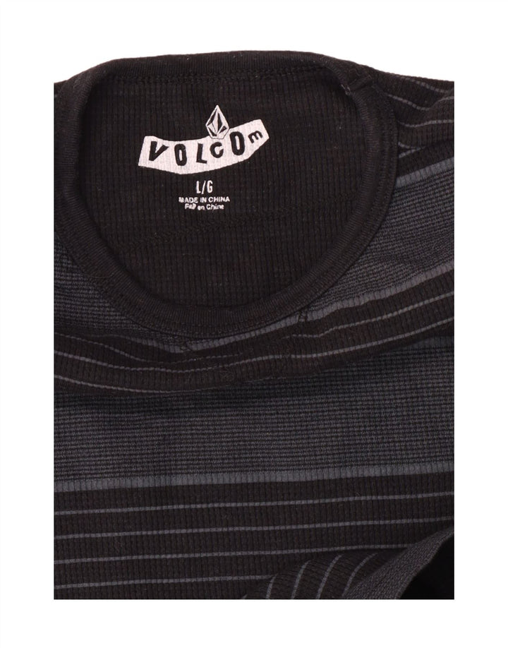 Maglia Volcom da bambino a maniche lunghe 11-12 anni in poliestere a righe grandi grigie