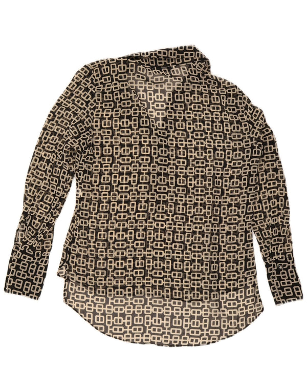 Camicetta oversize a maniche lunghe da donna Zara UK 6 XS Nero geometrico
