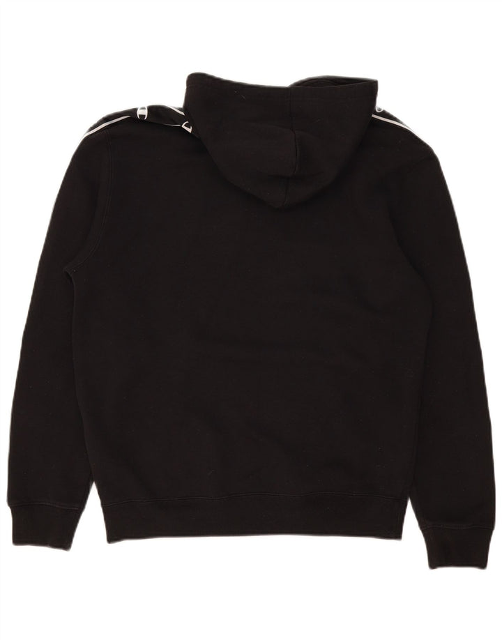 Maglione con cappuccio grafico da uomo Champion in cotone nero medio