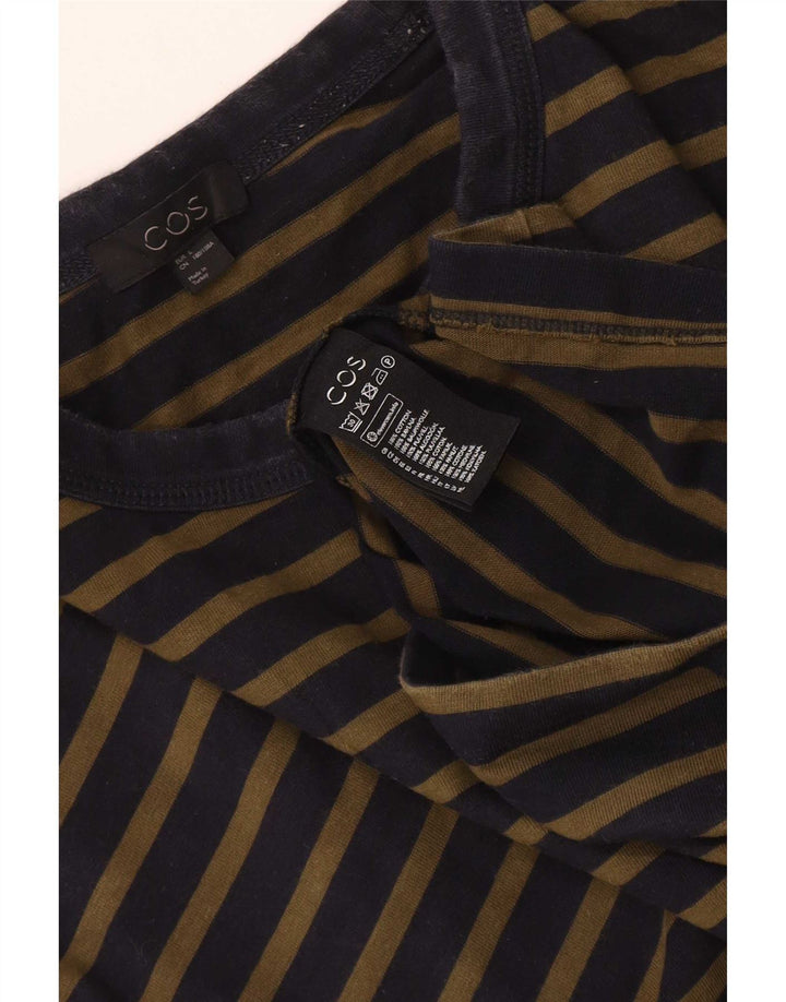 T-shirt regolare da uomo Cos Top grande in cotone a righe blu navy
