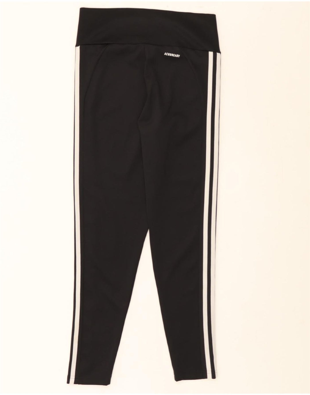 ADIDAS Womens Aeroready Leggings UK 12/14 Medium  Black Polyester Vintage Adidas and Second-Hand Adidas from Messina Hembry 