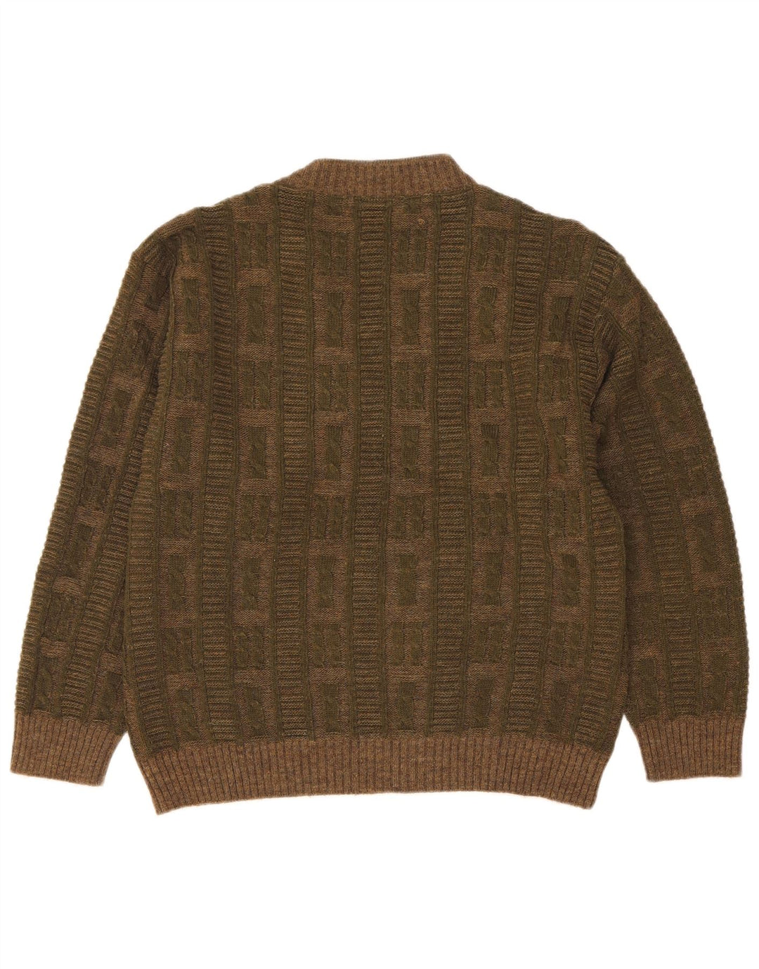 Dei Massimi Mens Maglione a V Collo IT 48 Medio Khaki Rombi/Argyle