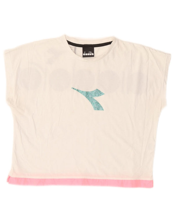 T-shirt grafica corta da donna Diadora Top UK 12 Medium White