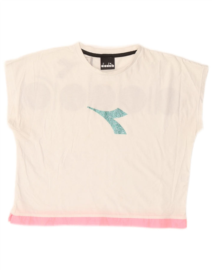 T-shirt grafica corta da donna Diadora Top UK 12 Medium White