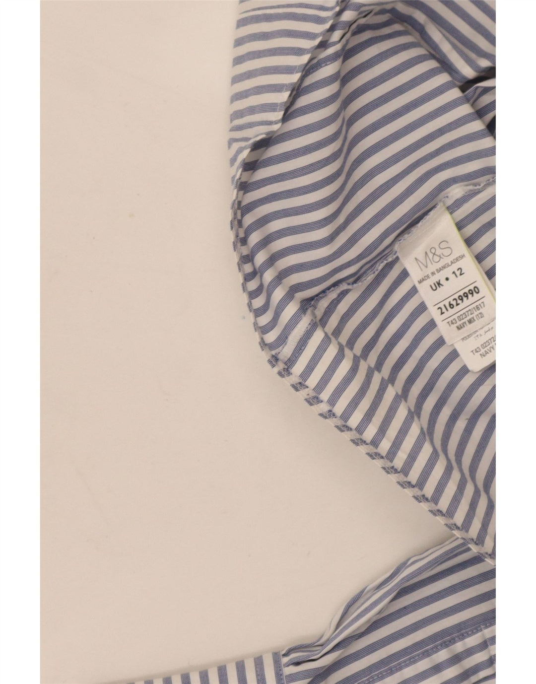 Camicia da donna Marks & Spencer UK 12 Cotone gessato medio blu navy