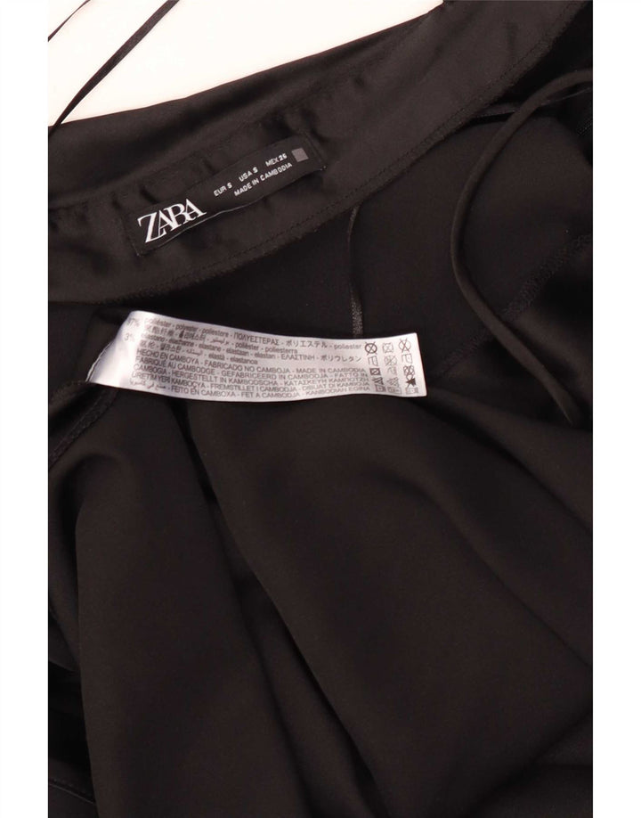 Abito maxi slip da donna Zara UK 10 piccolo poliestere nero