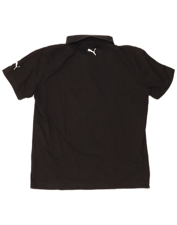 Polo Puma da uomo grande in cotone nero