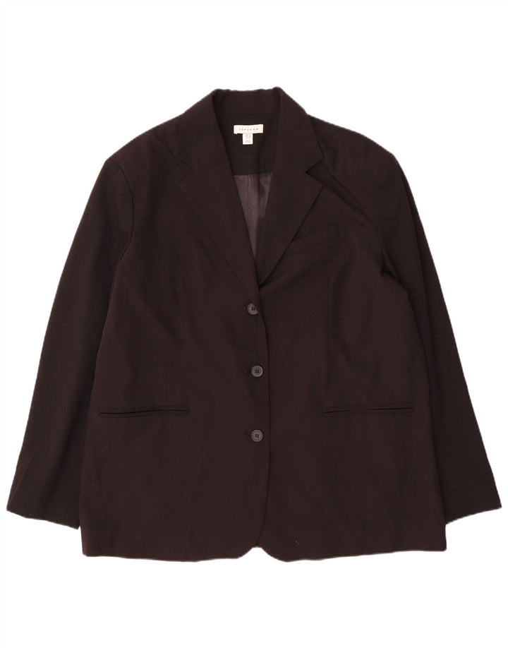 Giacca blazer oversize da donna a 3 bottoni Topshop UK 12 media nera