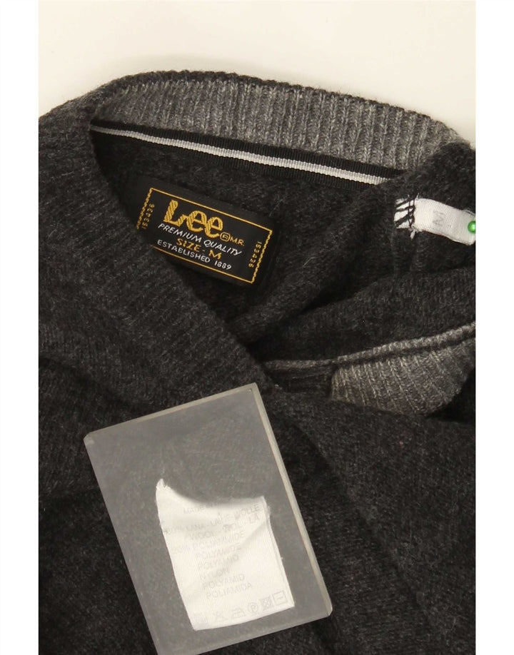 Maglione Lee da uomo con scollo a V in lana grigio medio
