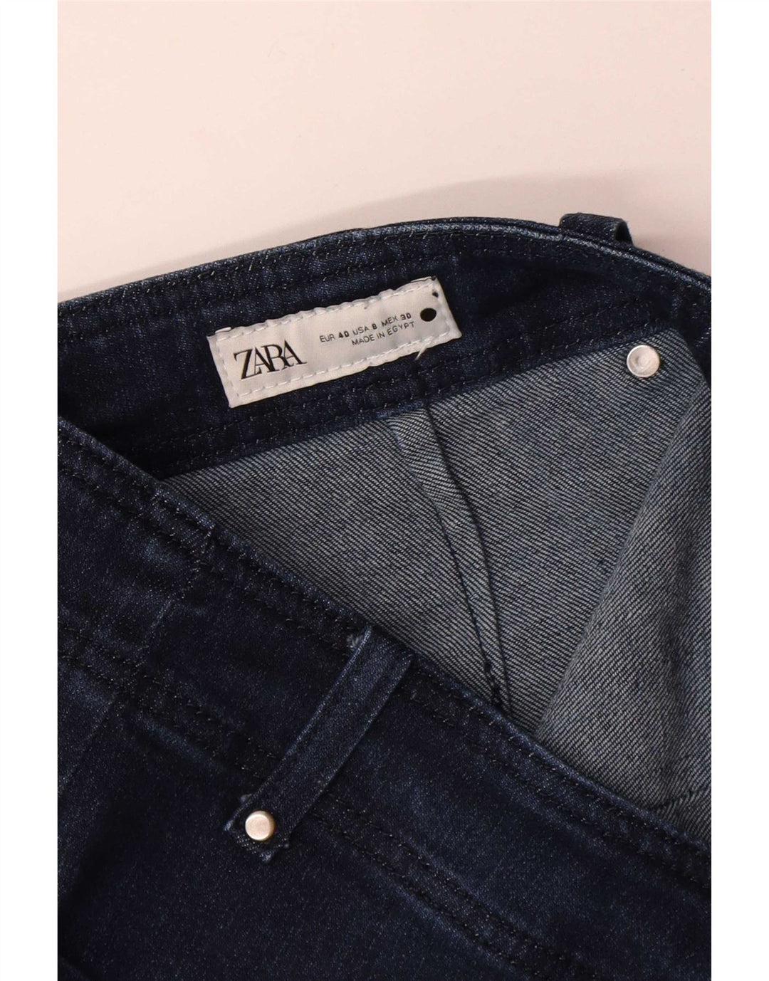 Jeans Zara da donna a gamba larga EU 40 medio W30 L30 blu navy
