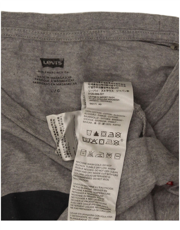 T-shirt grafica da uomo Levi's Top grande in cotone chiazzato grigio