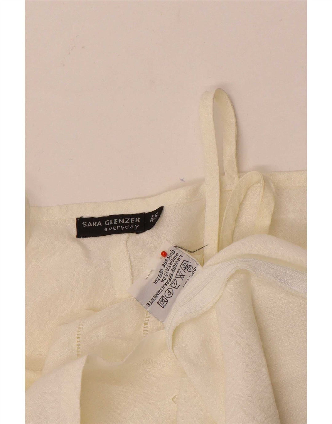 Canottiera da donna Sara Glenzer IT 46 grande lino bianco