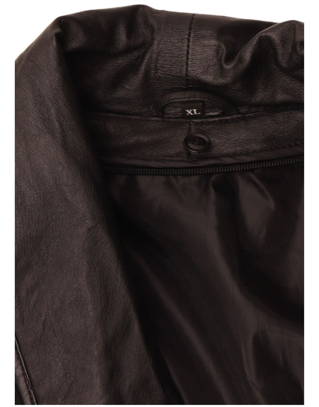 Giacca in pelle vintage da donna UK 18 XL in pelle nera