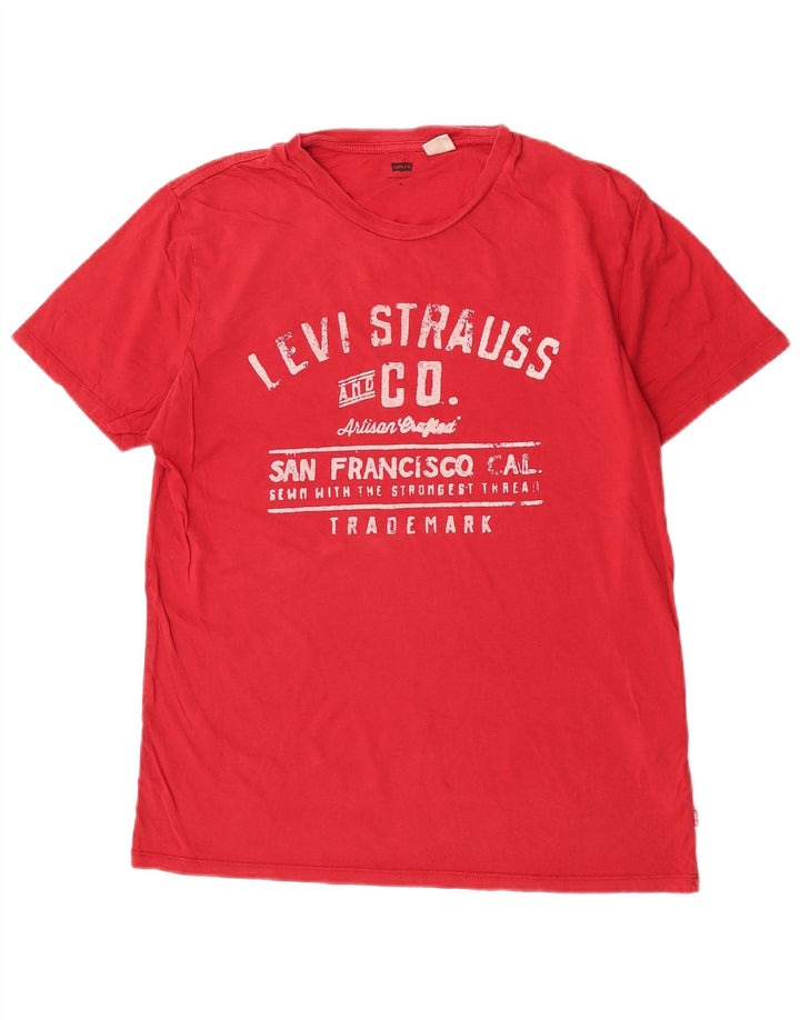 T-shirt grafica da uomo Levi's Top in cotone rosso medio