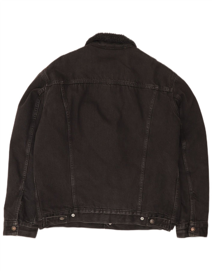 Giacca Levi's da uomo in denim sherpa UK 38 cotone nero medio