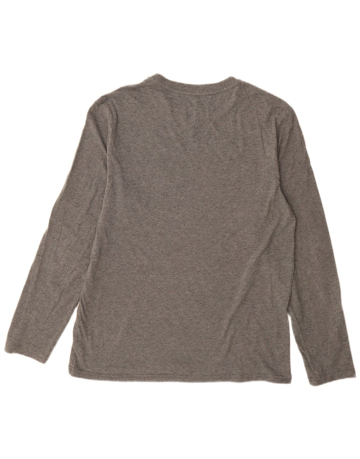 EDDIE BAUER Top da uomo a maniche lunghe in cotone grigio medio
