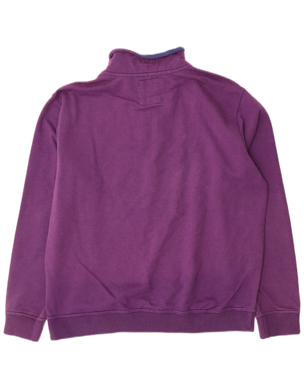 Crew Clothing Felpa con collo con zip da uomo Maglione 2XL Cotone viola