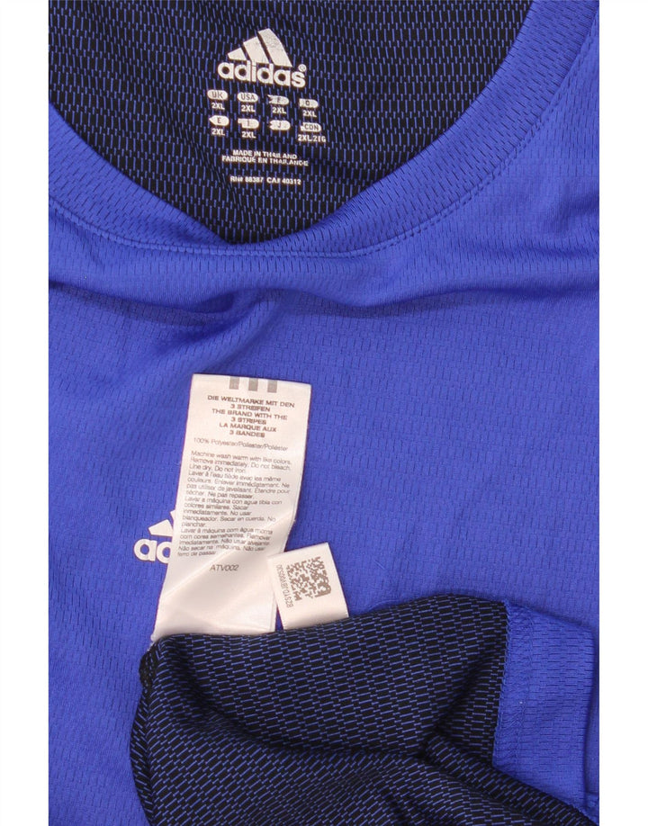 T-shirt ADIDAS da uomo Climalite Top 2XL blu poliestere