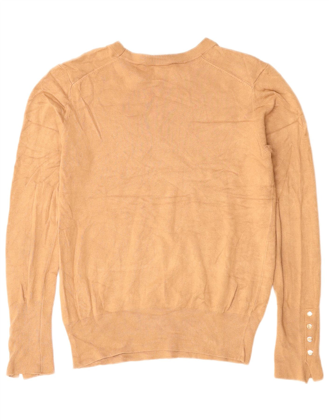 ZARA Maglione da Donna con Scollo a Barca UK 12 Viscosa Marrone Medio