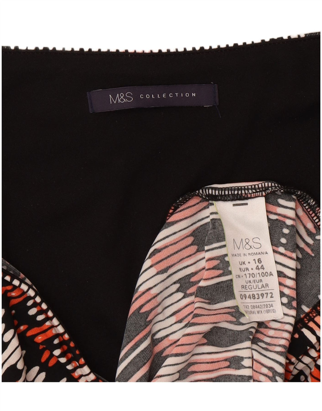 Abito a trapezio da donna Marks & Spencer UK 16 Grande motivo geometrico multicolore
