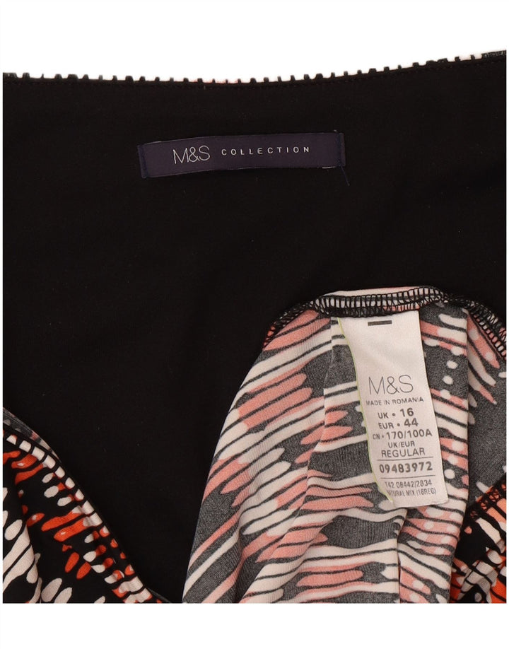 Abito a trapezio da donna Marks & Spencer UK 16 Grande motivo geometrico multicolore