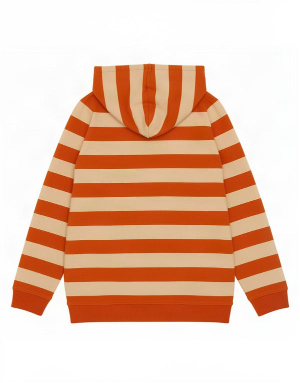 Felpa con cappuccio e zip per ragazze Joules 11-12 anni in cotone a righe arancioni