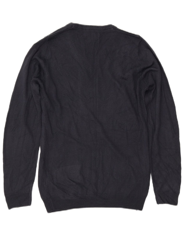 MARKS & SPENCER Maglione da donna con scollo a V UK 10 Piccolo acrilico blu navy