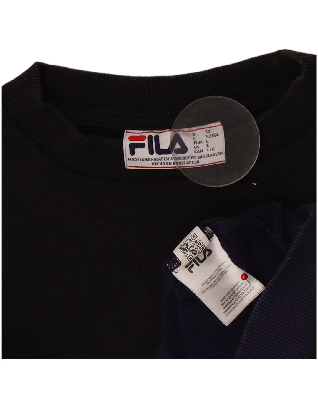 Fila Felpa grafica da uomo Maglione grande in cotone color block multicolore