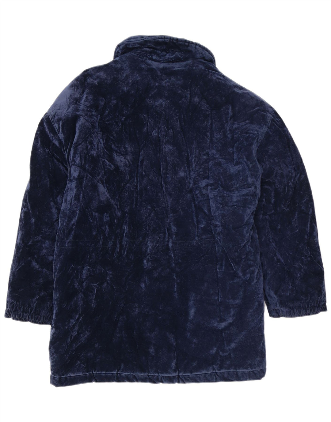 Cappotto giacca a vento oversize in velluto da donna vintage UK 14 blu navy medio