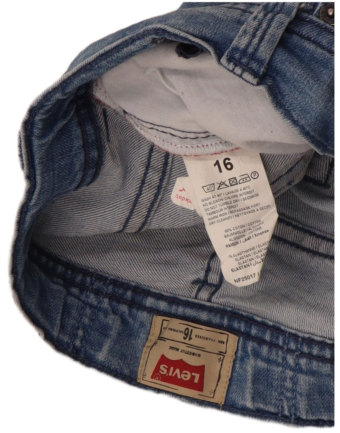 Jeans Capri da ragazzo Levi's 15-16 anni W30 L16 cotone blu
