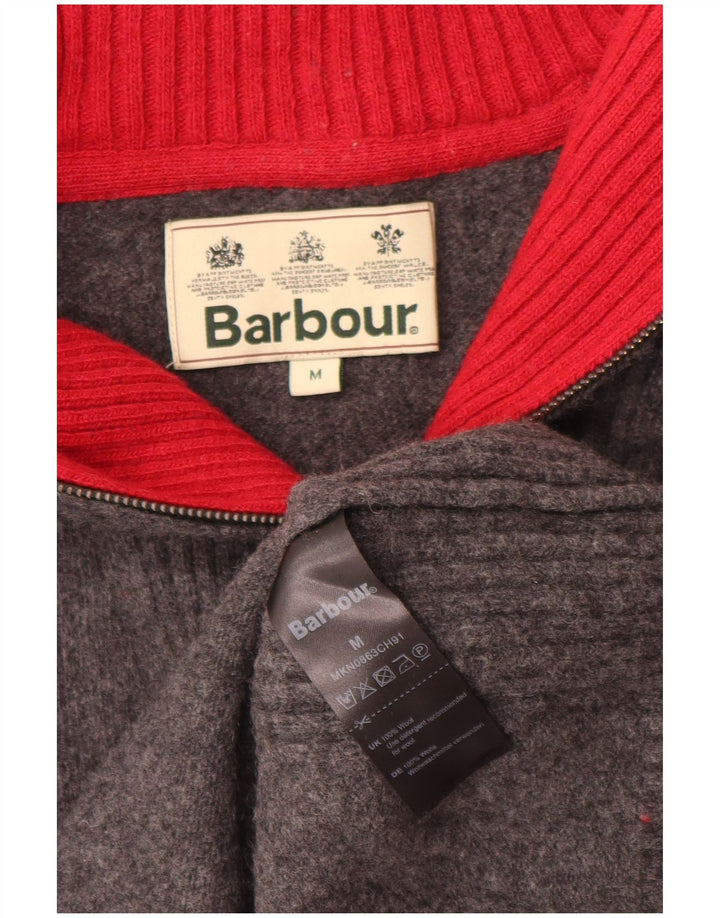Maglione Barbour da uomo con vestibilità ampia e collo con zip, in lana grigio medio