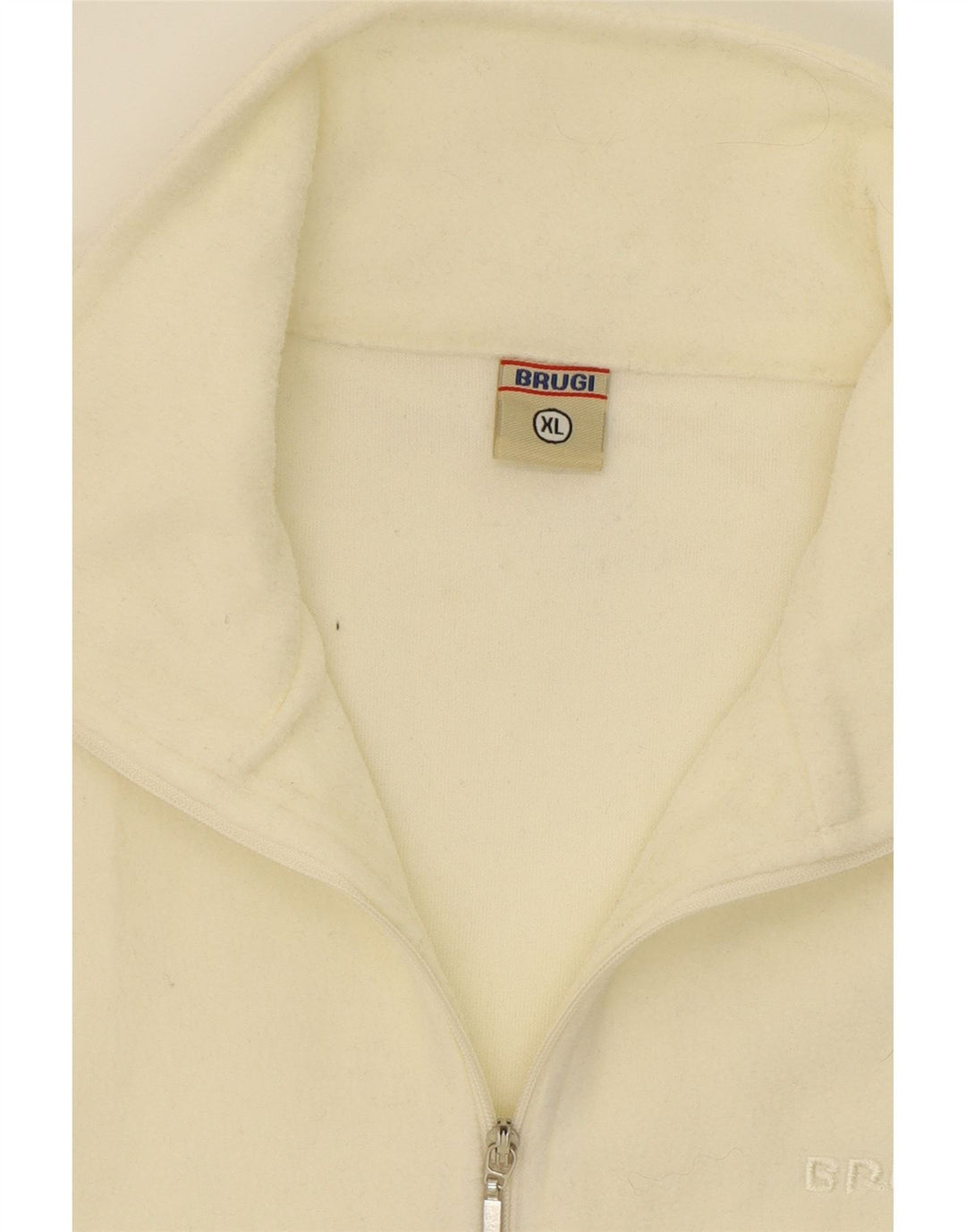 BRUGI Mens Zip Neck Fleece Jumper XL Beige Polyester Vintage Brugi and Second-Hand Brugi from Messina Hembry 