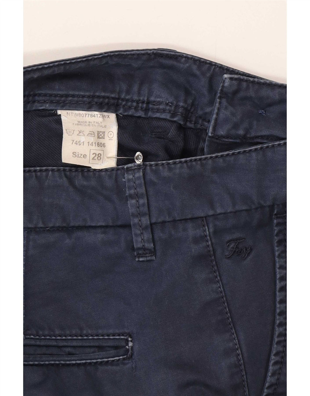 Pantaloni chino slim da donna Fay W28 L30 blu navy