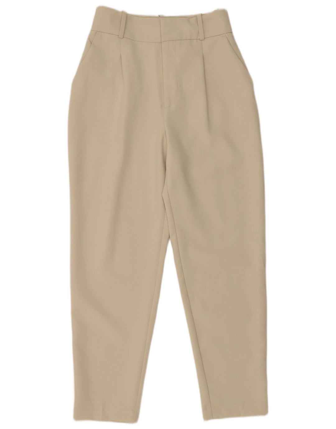 Pantaloni da abito affusolati Zara da donna piccoli W26 L27 poliestere bianco sporco