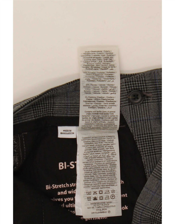 Pantaloni da abito slim Marco da uomo Jack & Jones W28 L30 poliestere a quadri grigi