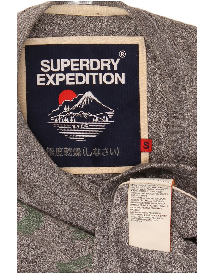 T-shirt grafica da uomo Superdry Top in cotone chiazzato grigio piccolo