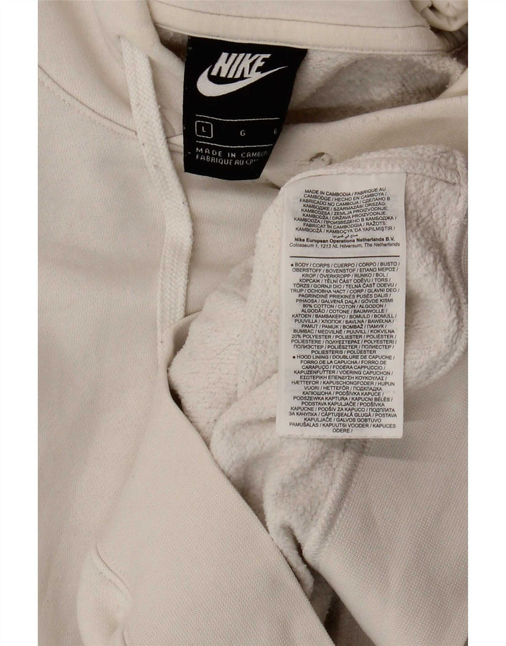 Felpa con cappuccio da uomo Nike Large in cotone bianco