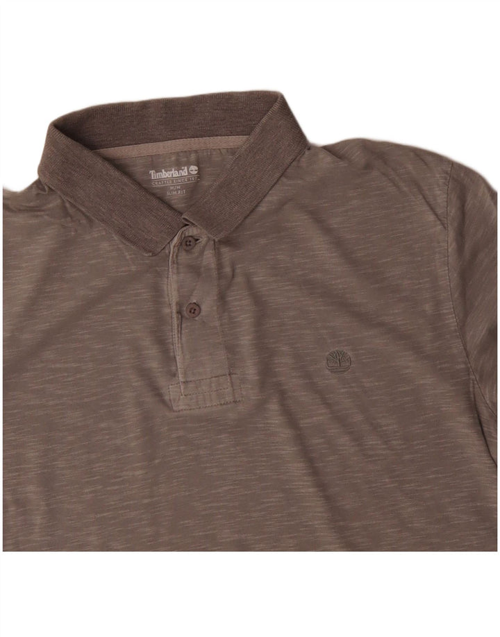 Polo da uomo slim fit TIMBERLAND in cotone chiazzato grigio medio