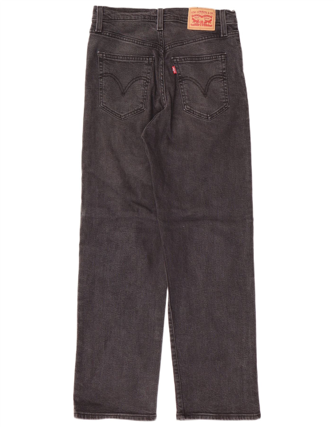 Jeans dritti a gabbia toracica da donna LEVI'S W28 L29 cotone grigio