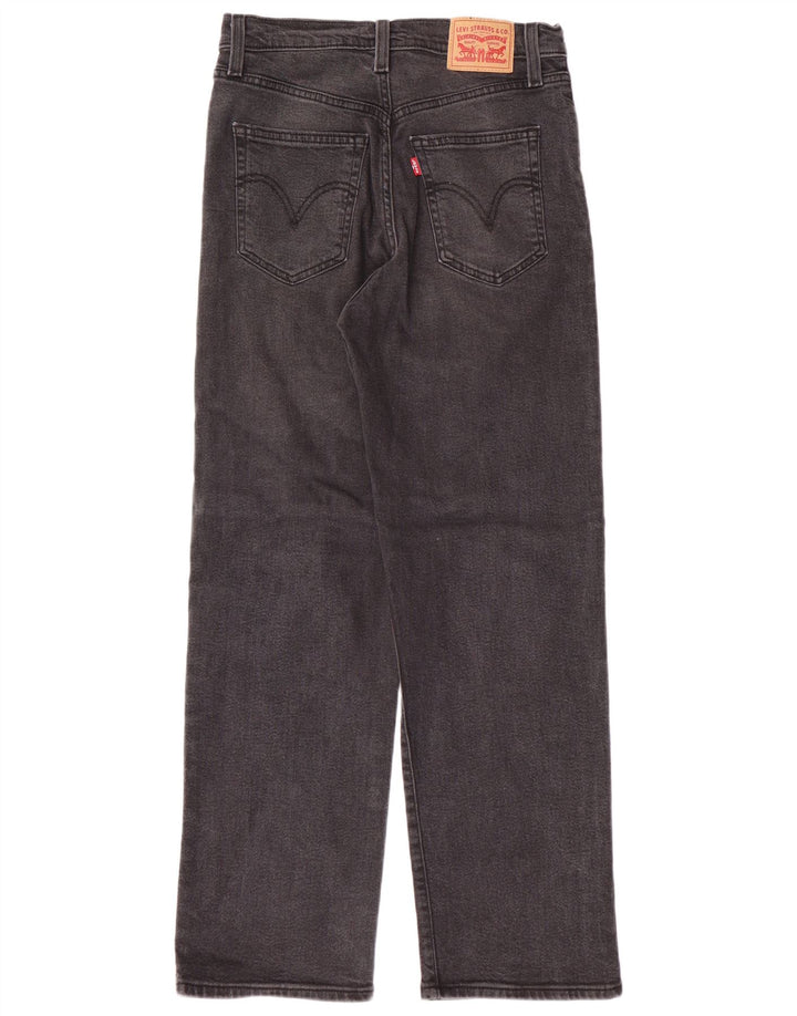 Jeans dritti a gabbia toracica da donna LEVI'S W28 L29 cotone grigio