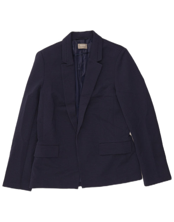 Giacca blazer aperta da donna Oasis UK 10 piccola poliestere blu navy