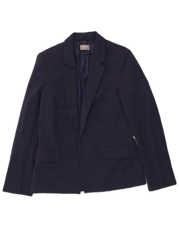 Giacca blazer aperta da donna Oasis UK 10 piccola poliestere blu navy