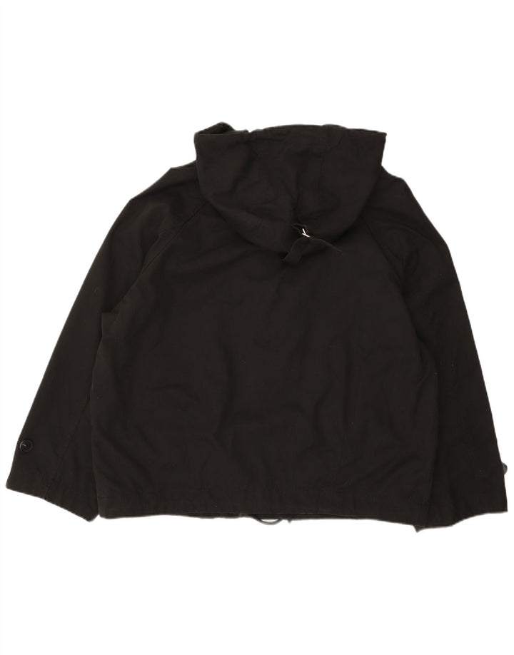 Giacca a vento oversize con cappuccio da donna Zara UK 14 cotone nero medio